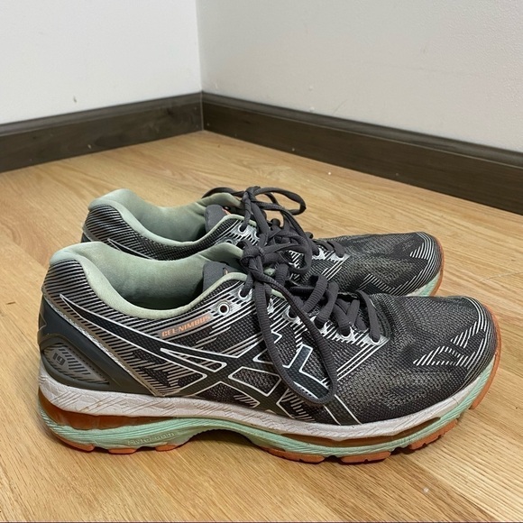 ASICS Gel Nimbus 19 Running Shoe Sneakers 9.5 Women’s Gray Blue - Picture 3 of 11